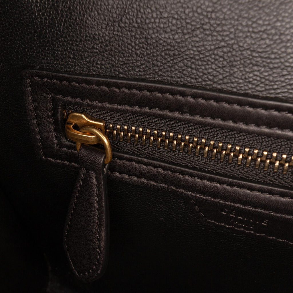 Celine Micro Bicolor Leather Luggage Tote