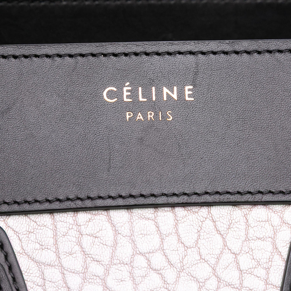 Celine Micro Bicolor Leather Luggage Tote