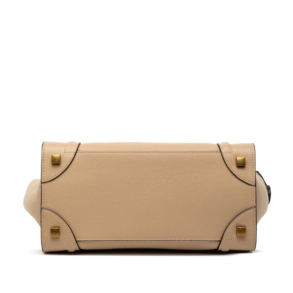 Celine Micro Bicolor Leather Luggage Tote