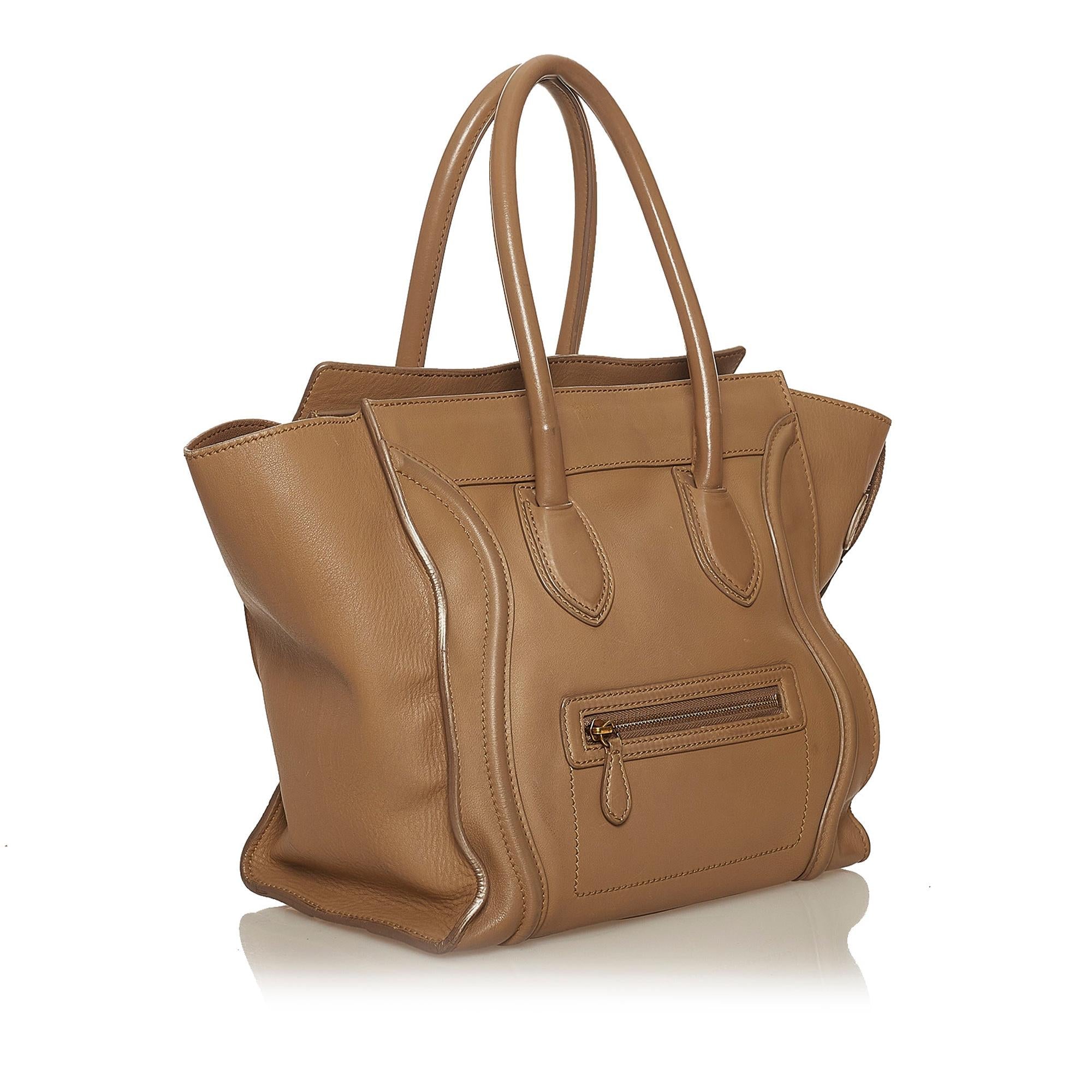 Celine Micro Luggage Tote Leather Handbag (SHG-P8orBT)