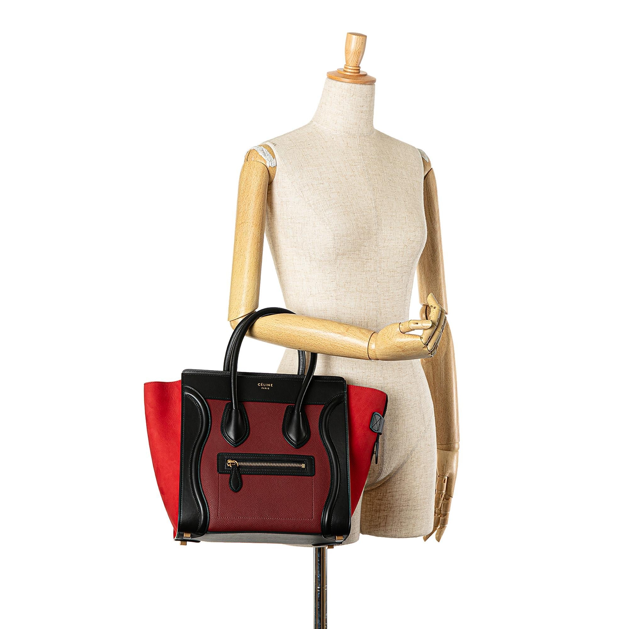 Celine Micro Tricolor Calfskin Luggage Tote