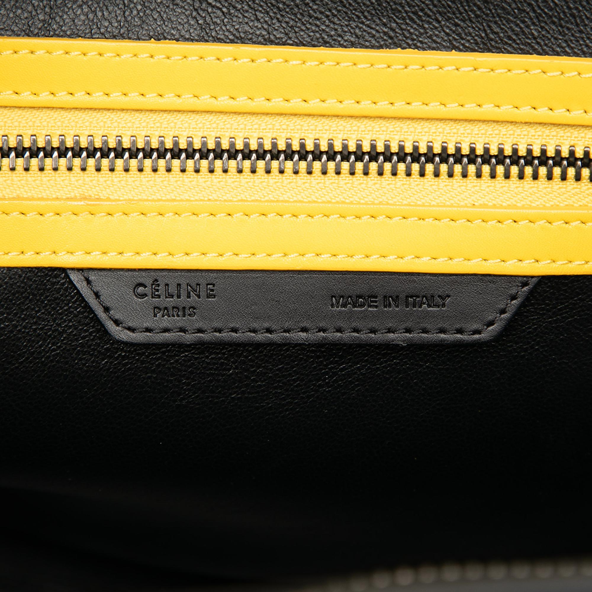 Celine Micro Tricolor Canvas and Leather Luggage Tote