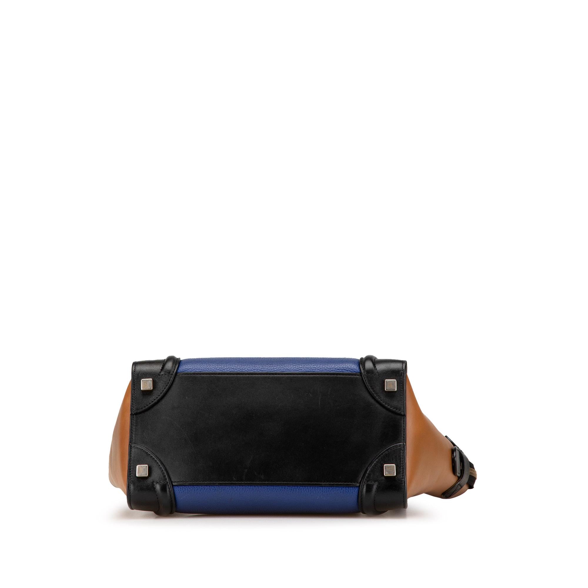 Celine Micro Tricolor Leather Luggage Tote