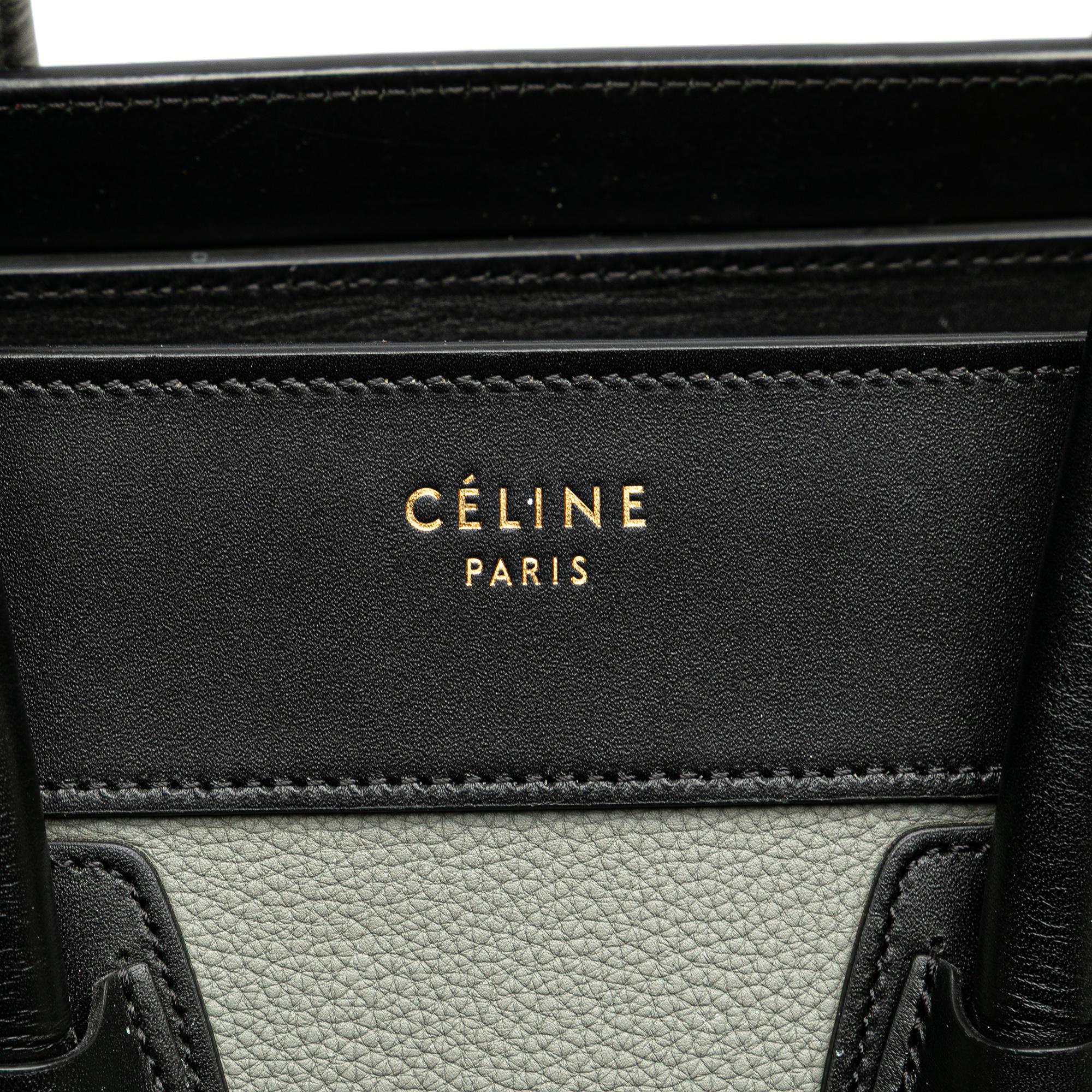 Celine Micro Tricolor Leather Luggage Tote