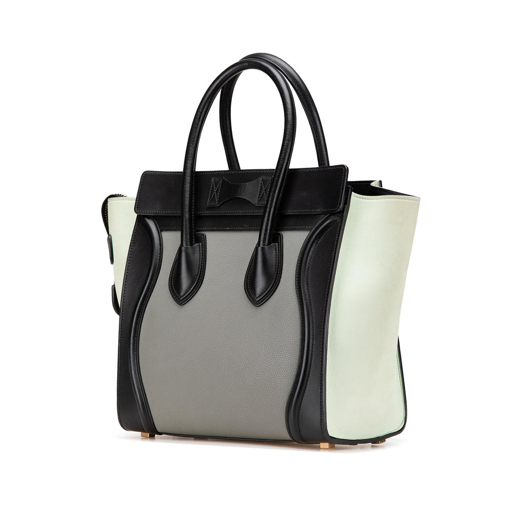Celine Micro Tricolor Leather Luggage Tote