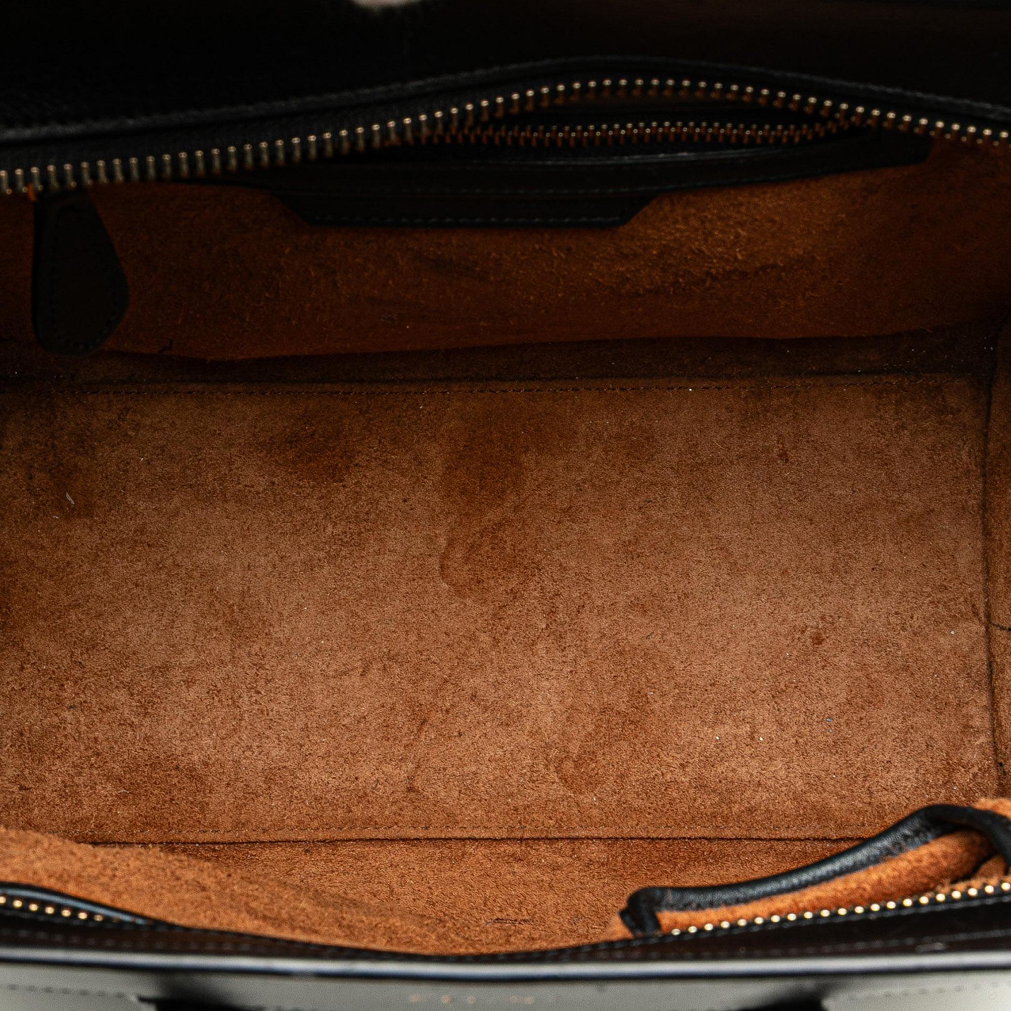 Celine Micro Tricolor Leather Luggage Tote