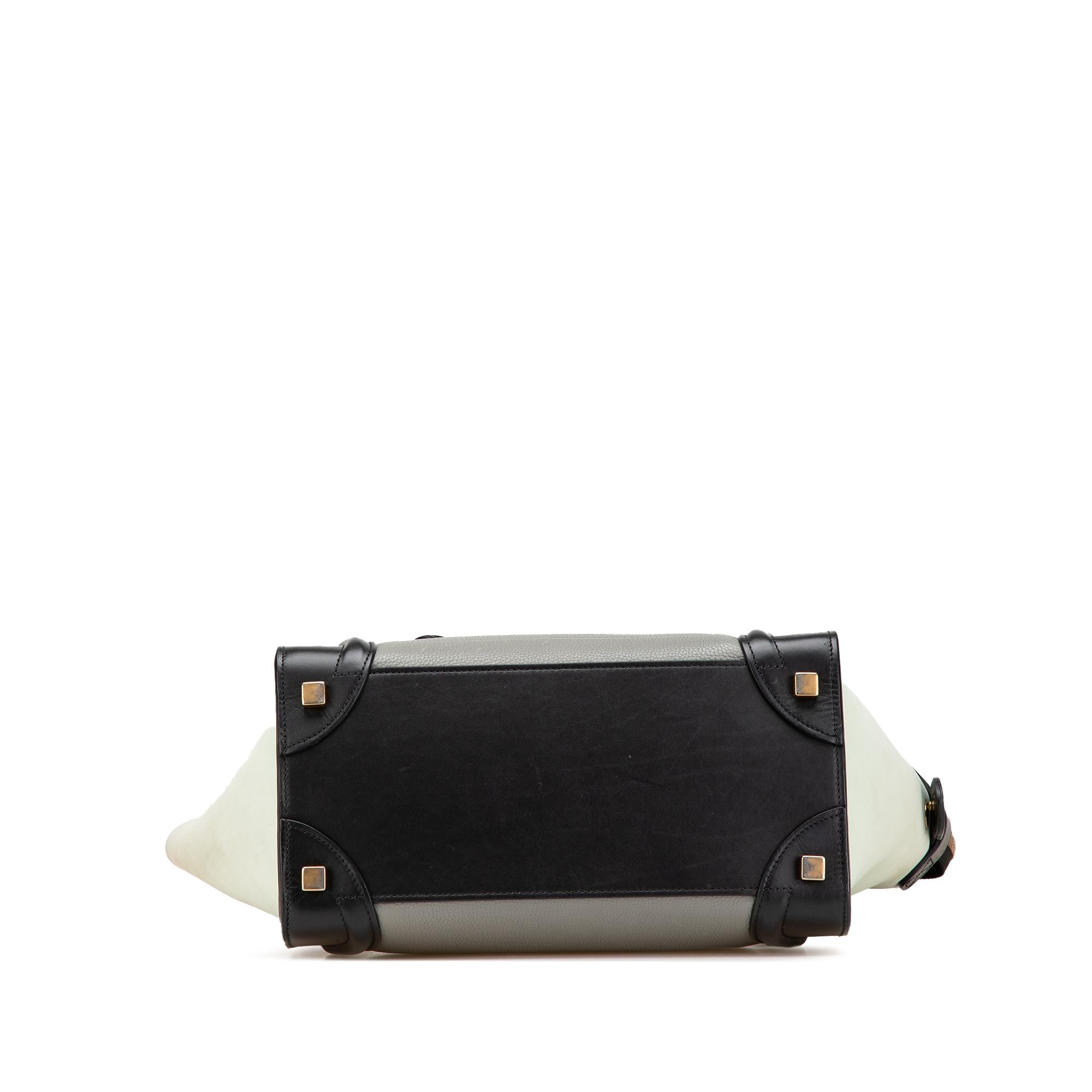 Celine Micro Tricolor Leather Luggage Tote
