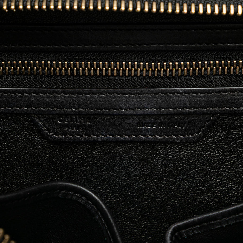 Celine Micro Tricolor Leather Luggage Tote