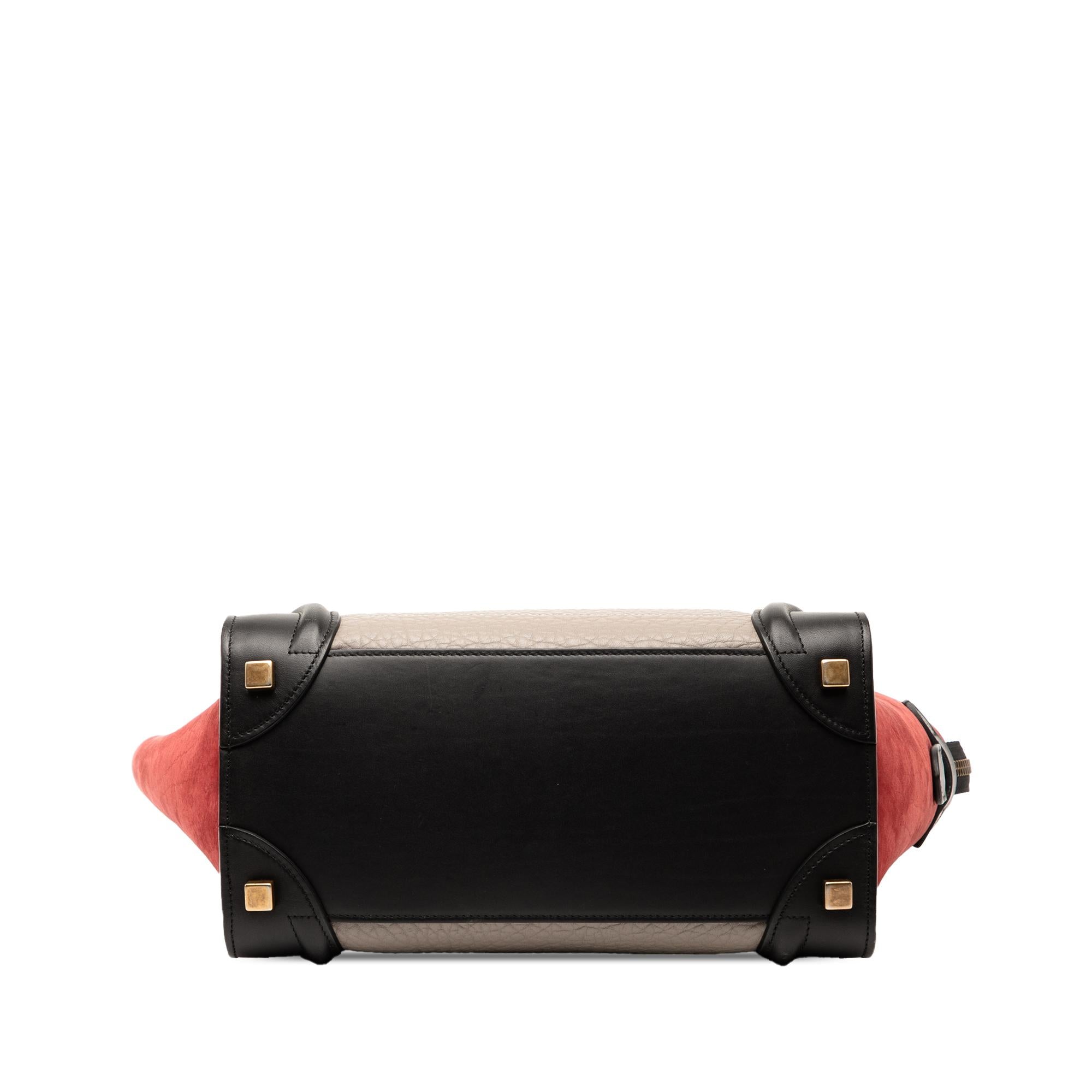 Celine Micro Tricolor Leather Luggage Tote