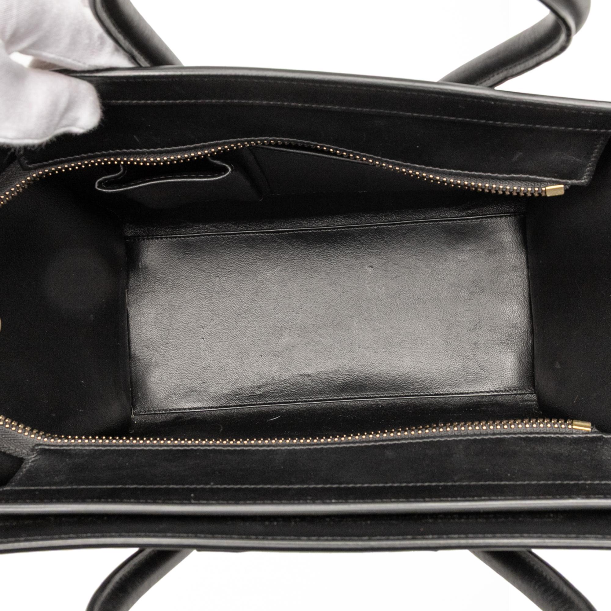 Celine Micro Tricolor Leather Luggage Tote