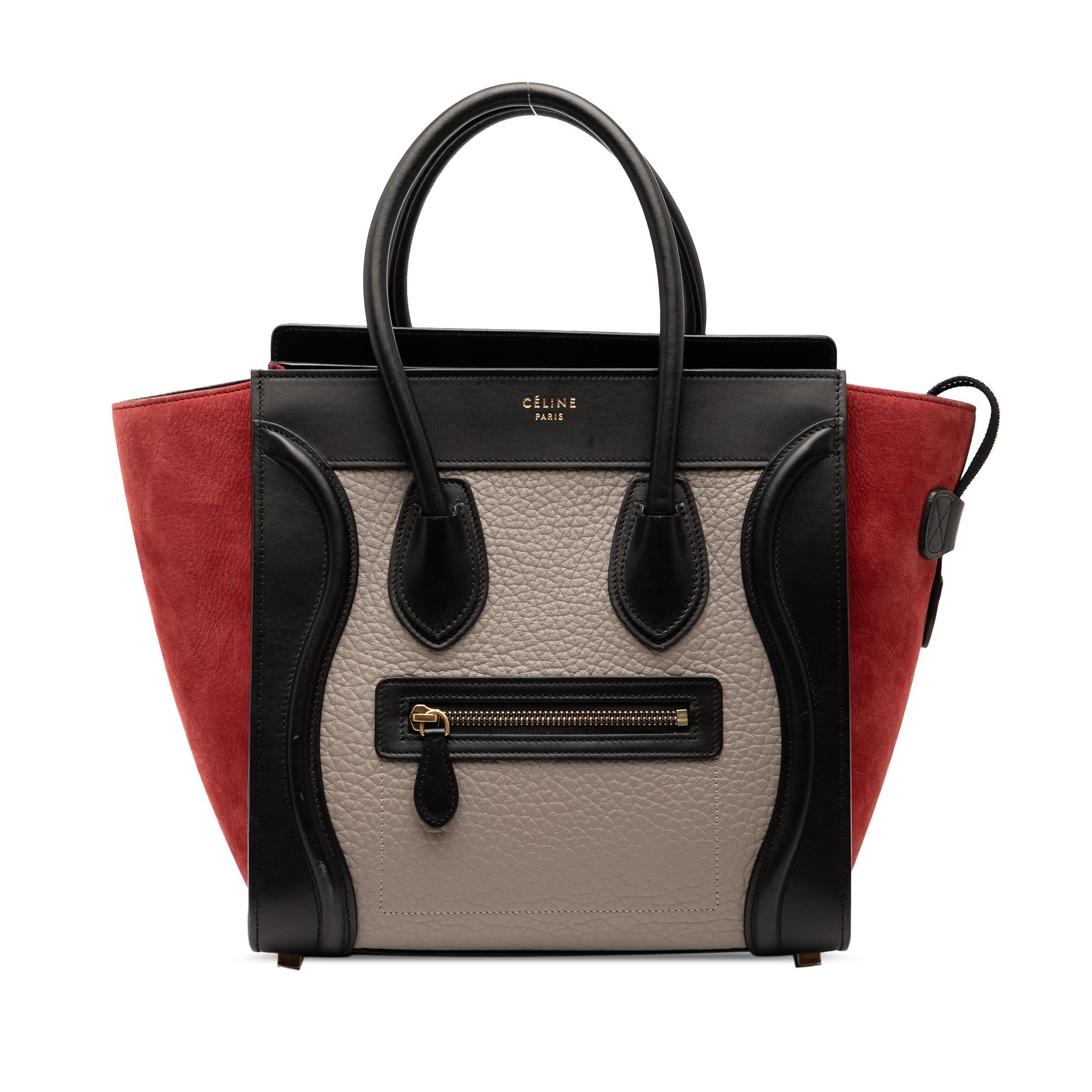 Celine Micro Tricolor Leather Luggage Tote