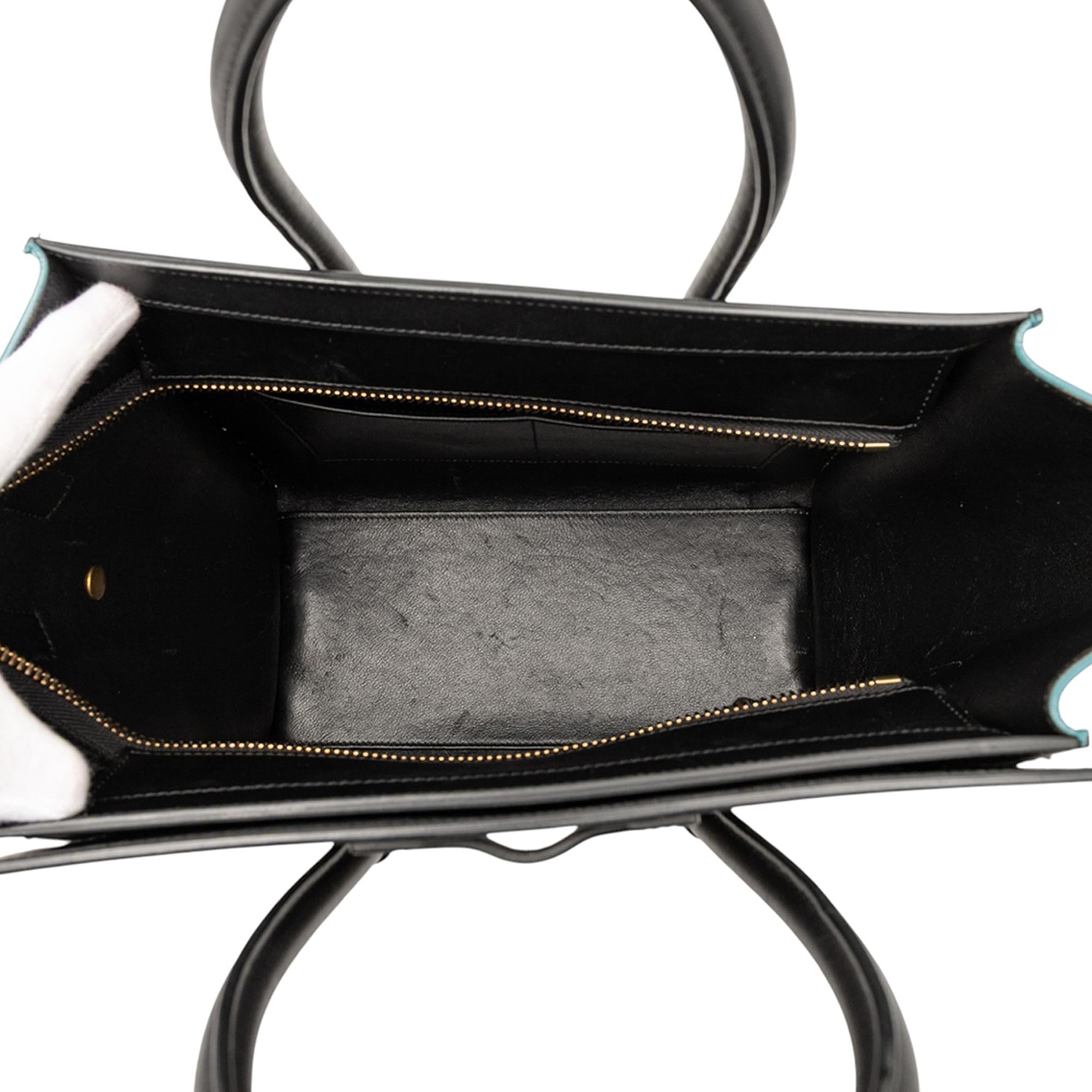 Celine Micro Tricolor Leather Luggage Tote