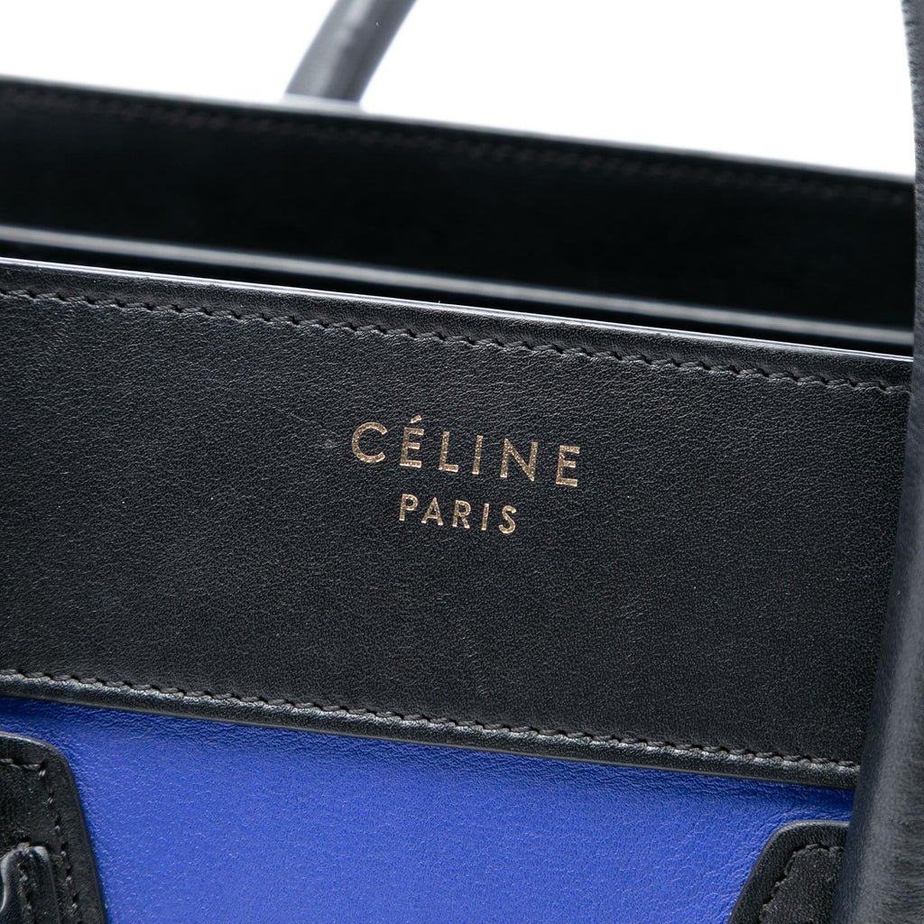Celine Micro Tricolor Leather Luggage Tote