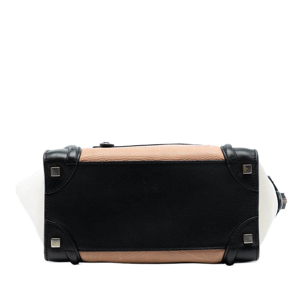 Celine Micro Tricolor Leather Luggage Tote