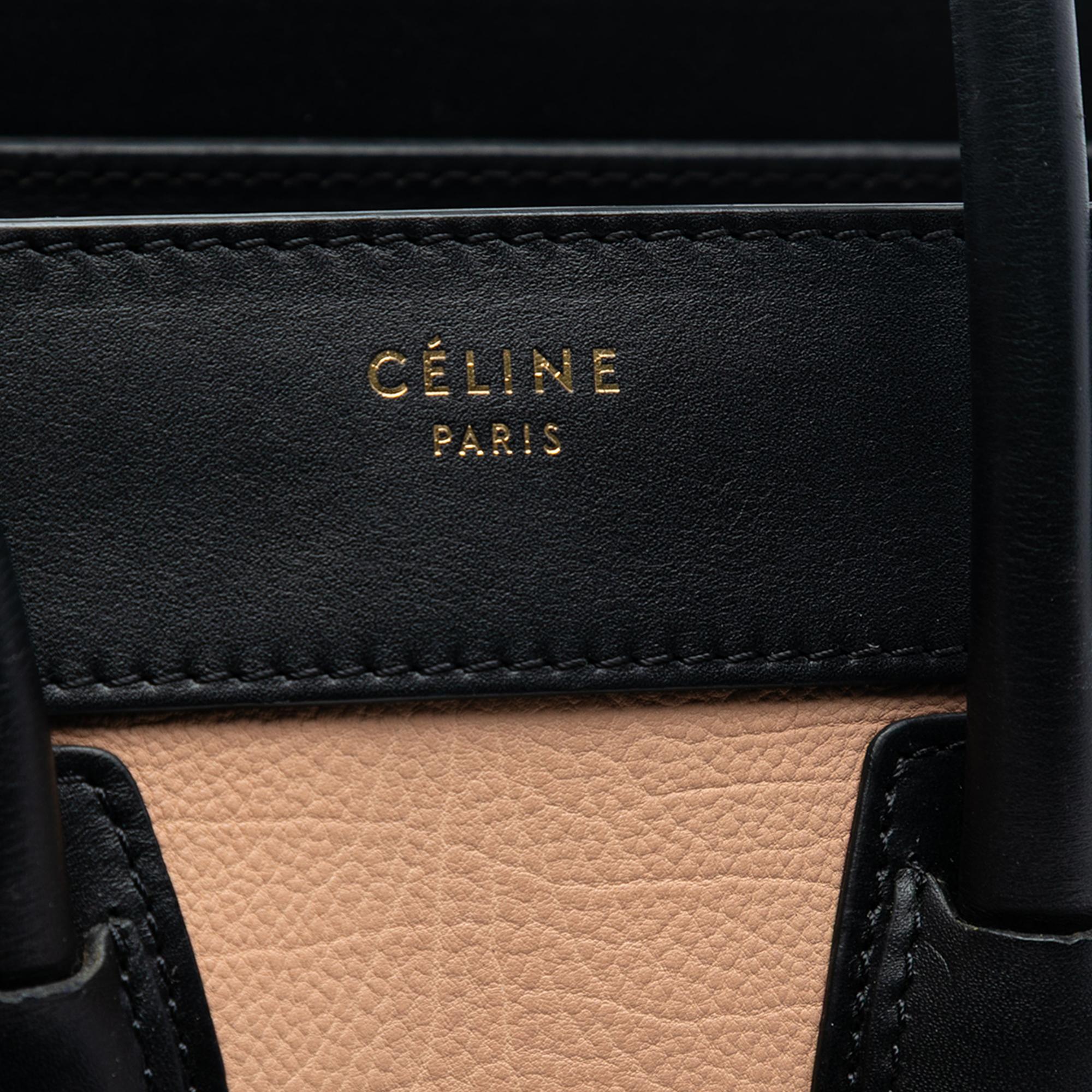 Celine Micro Tricolor Leather Luggage Tote