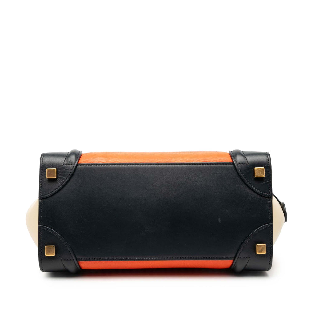 Celine Micro Tricolor Leather Luggage Tote