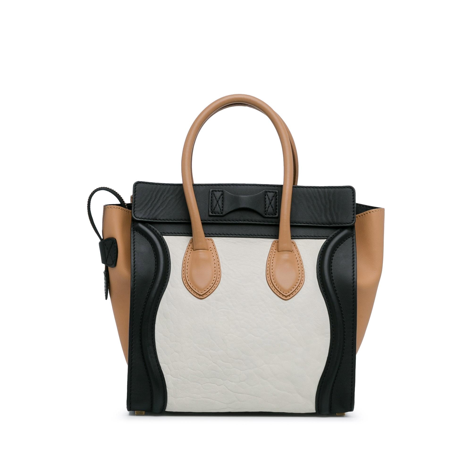 Celine Micro Tricolor Luggage Tote (SHG-VCdAy0)