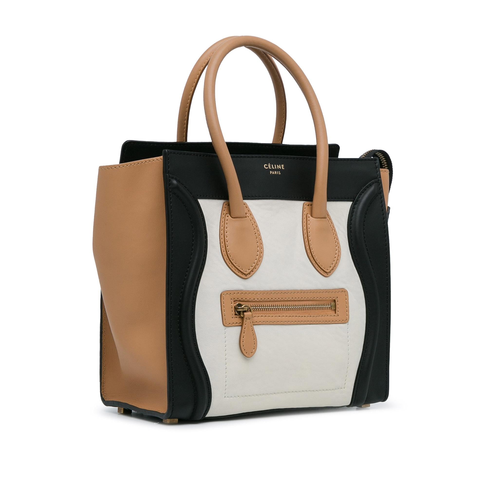 Celine Micro Tricolor Luggage Tote (SHG-VCdAy0)