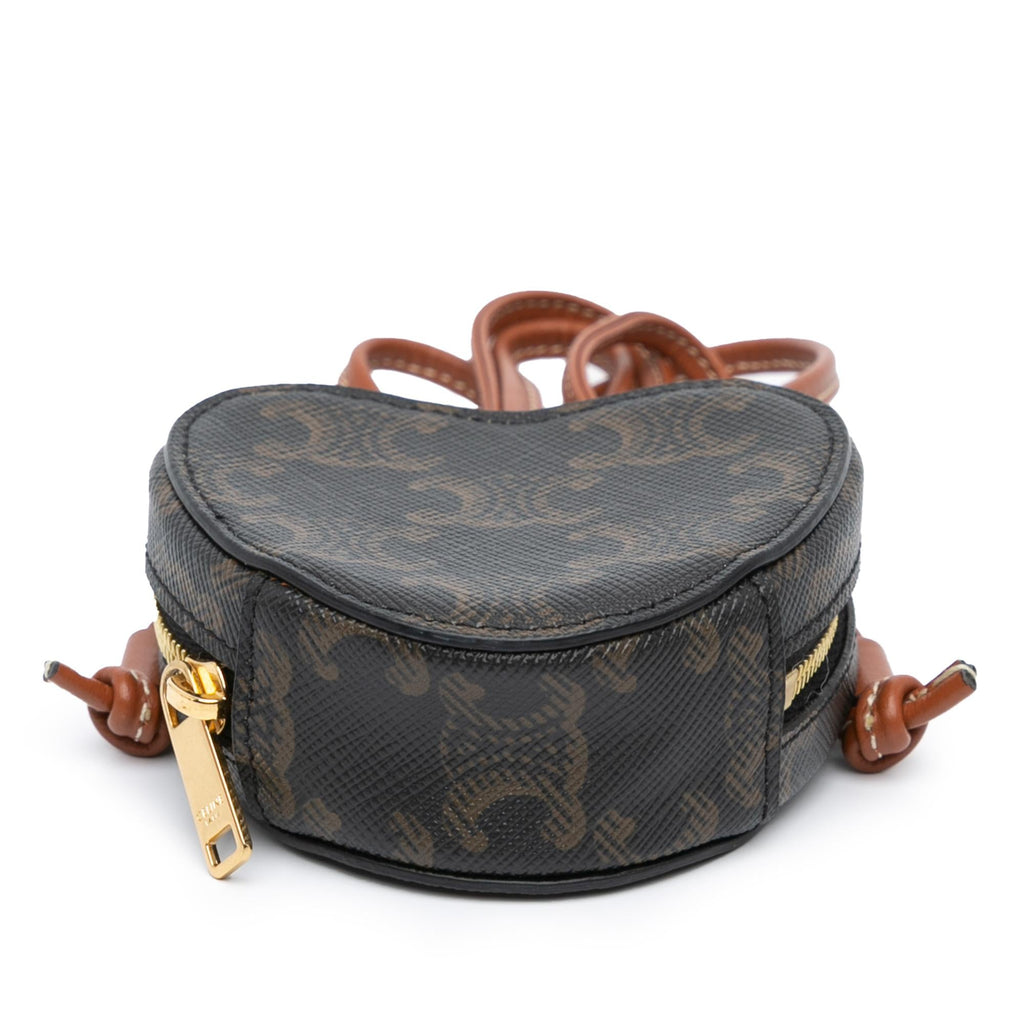 Celine Micro Triomphe Coated Canvas Heart Crossbody