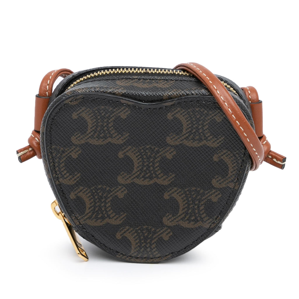 Celine Micro Triomphe Coated Canvas Heart Crossbody