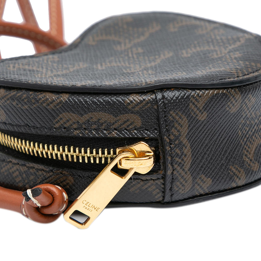 Celine Micro Triomphe Coated Canvas Heart Crossbody
