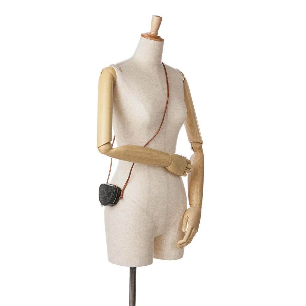 Celine Micro Triomphe Coated Canvas Heart Crossbody