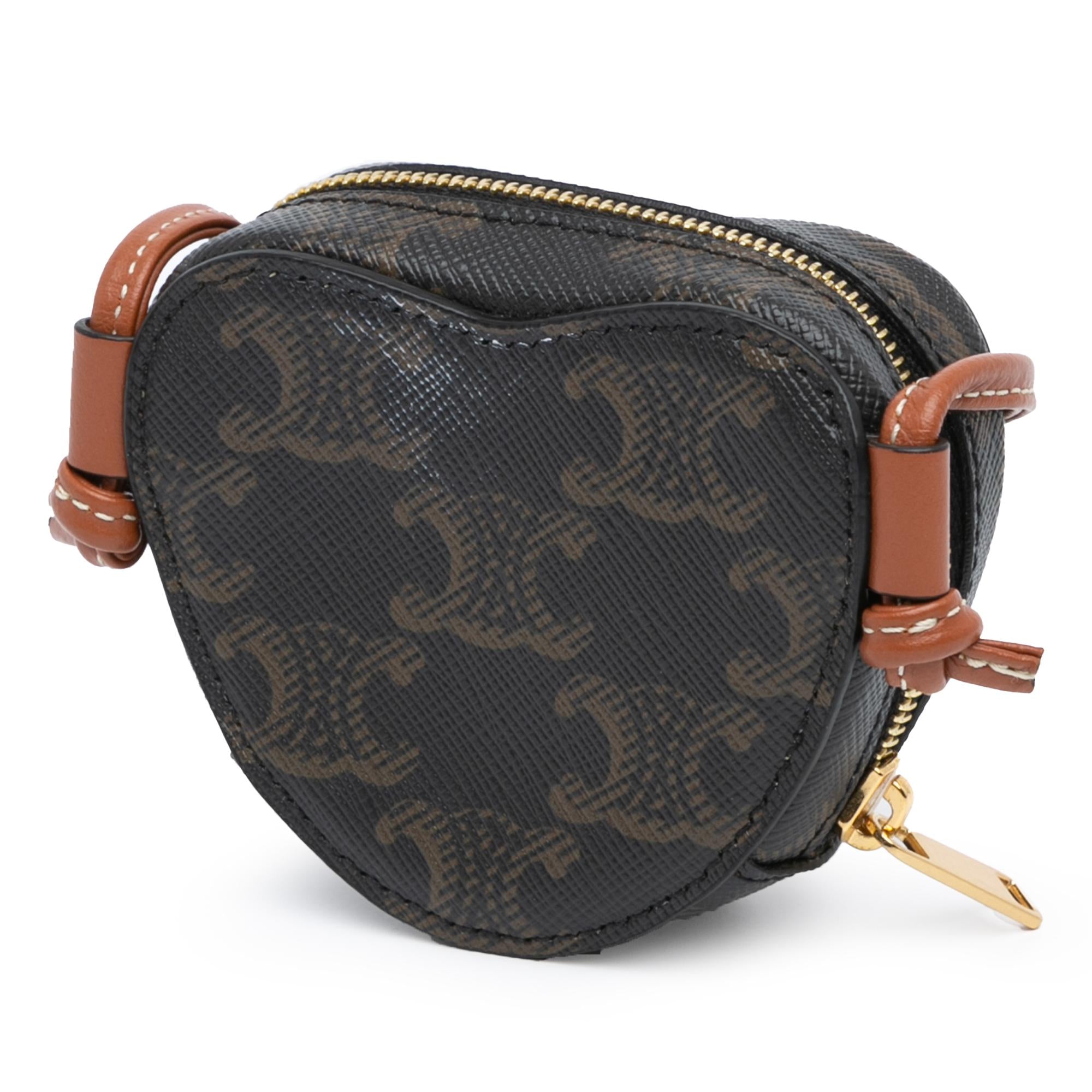 Celine Micro Triomphe Coated Canvas Heart Crossbody