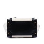 Celine Mini Bicolor Canvas and Leather Luggage Tote