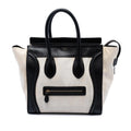 Celine Mini Bicolor Canvas and Leather Luggage Tote