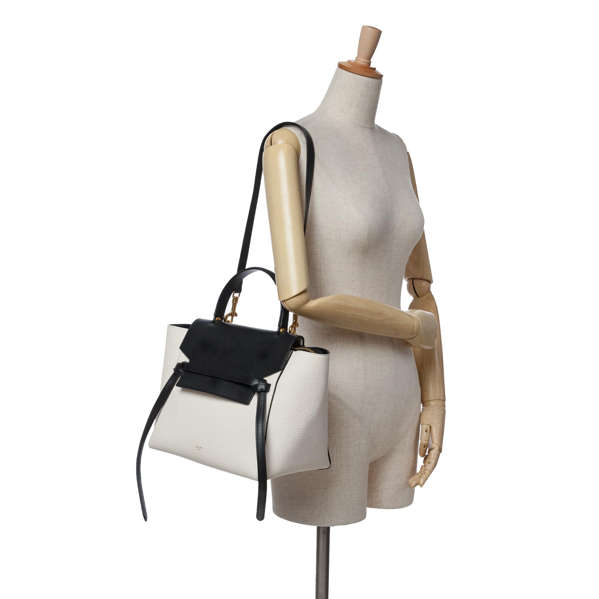 Celine Mini Bicolor Leather Belt Satchel