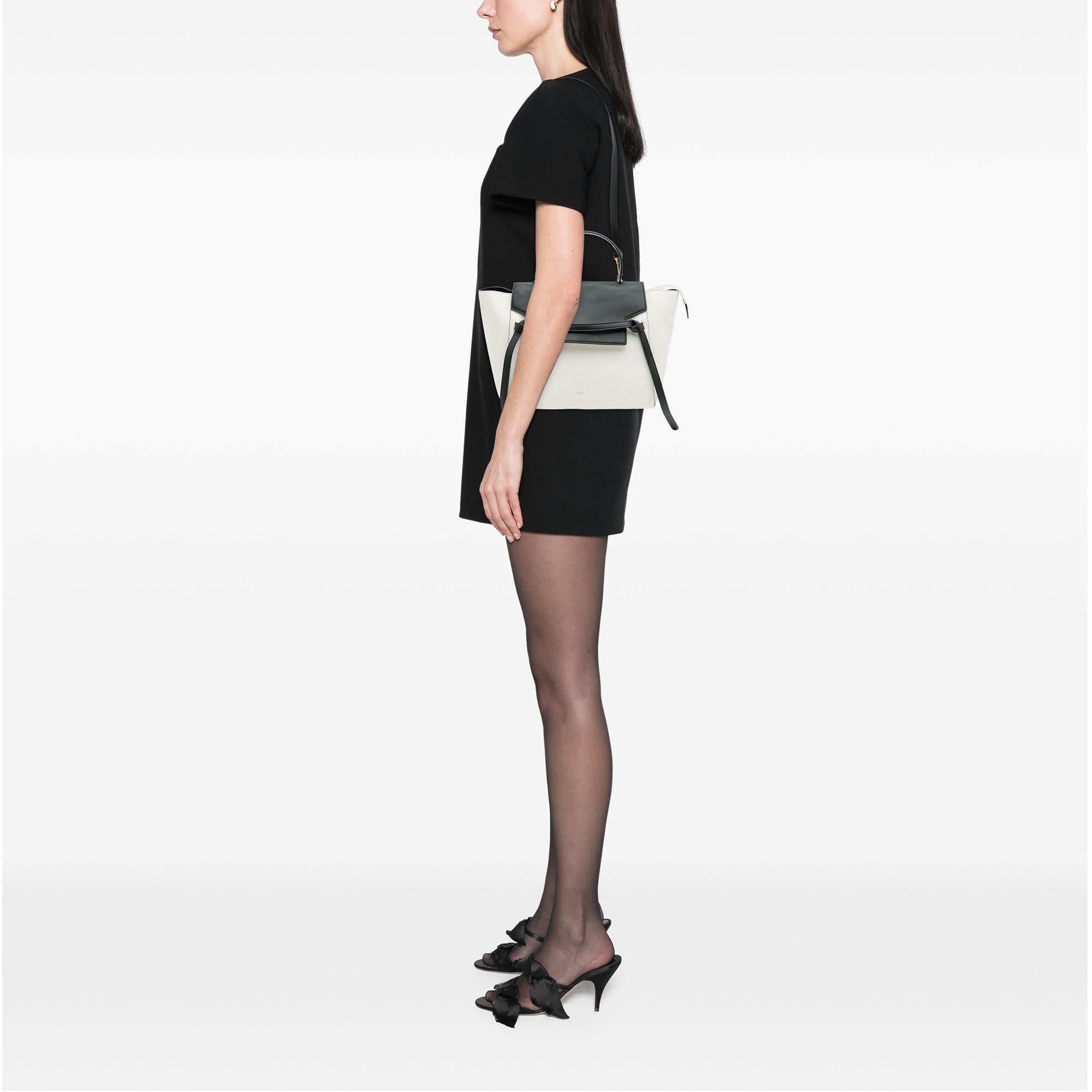 Celine Mini Bicolor Leather Belt Satchel