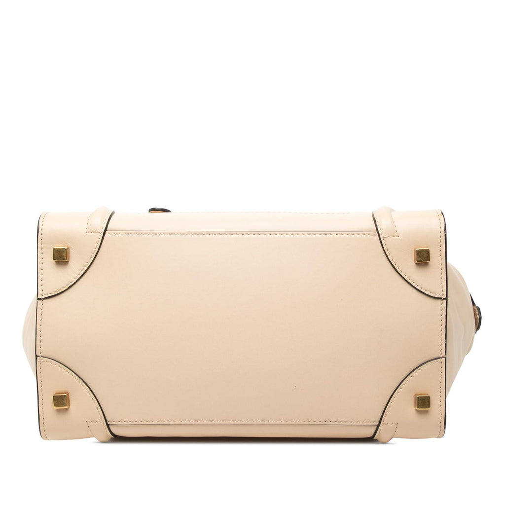 Celine Mini Bicolor Leather Luggage Tote