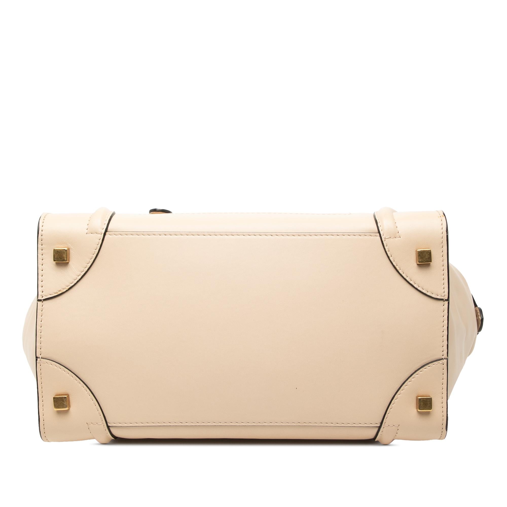 Celine Mini Bicolor Leather Luggage Tote