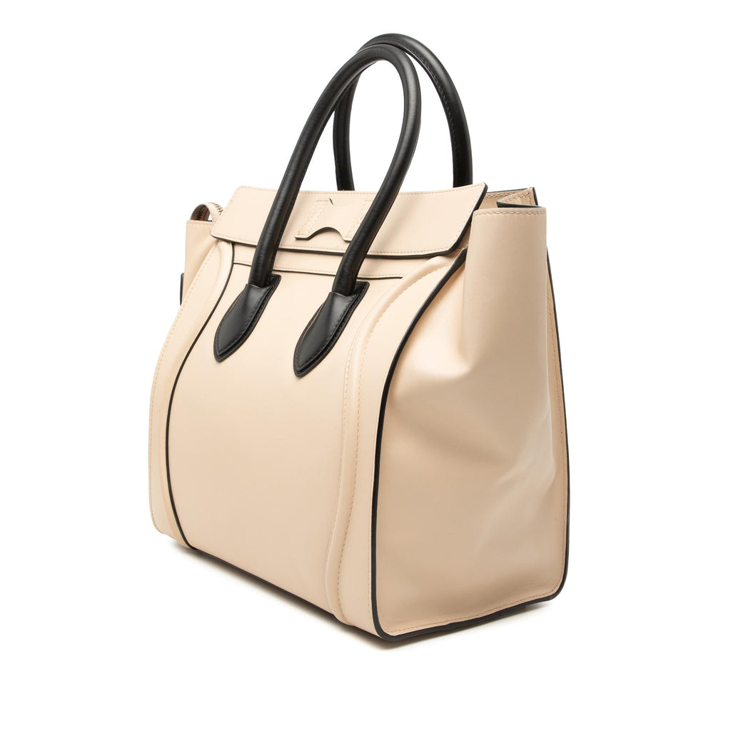 Celine Mini Bicolor Leather Luggage Tote