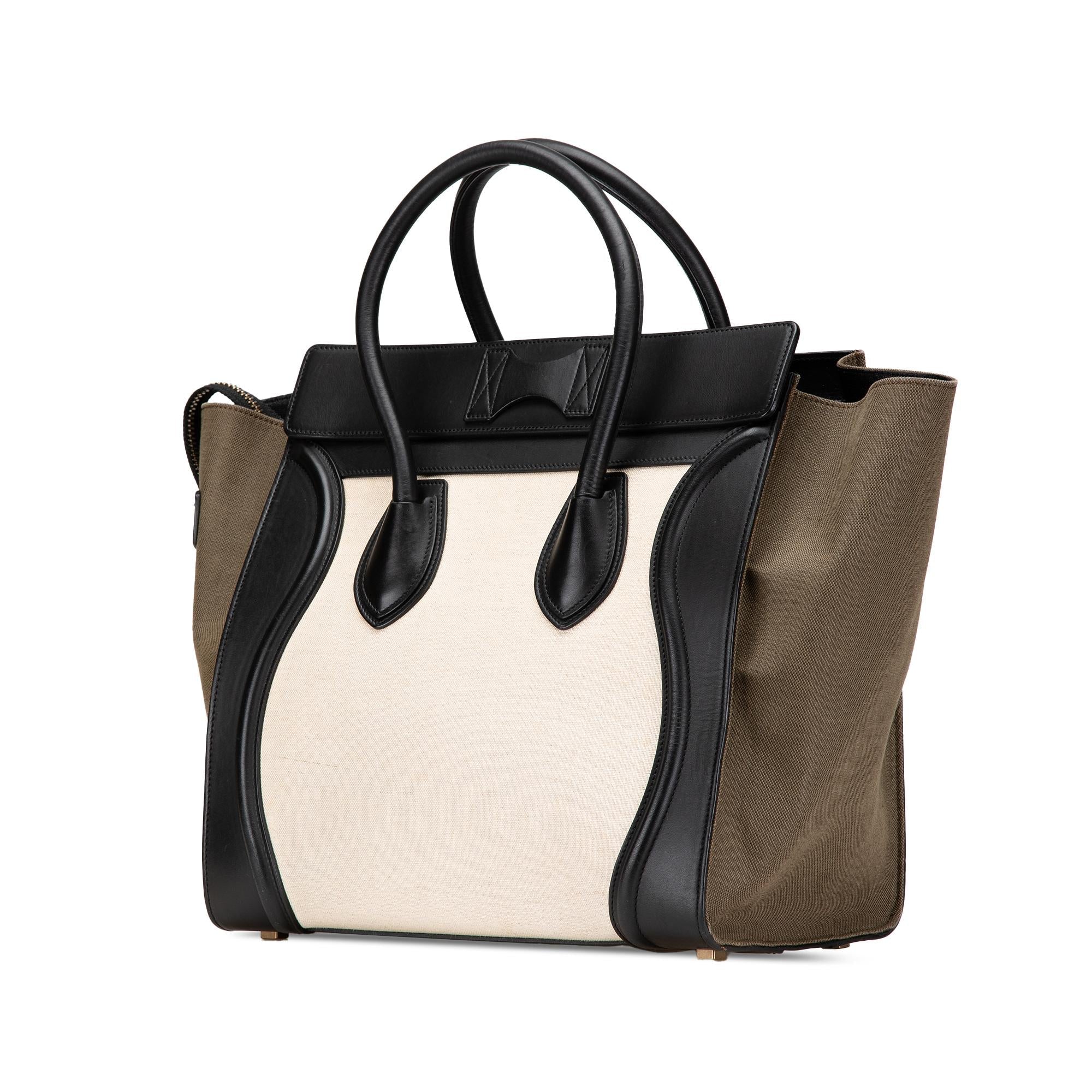 Celine Mini Canvas Tricolor Luggage Tote