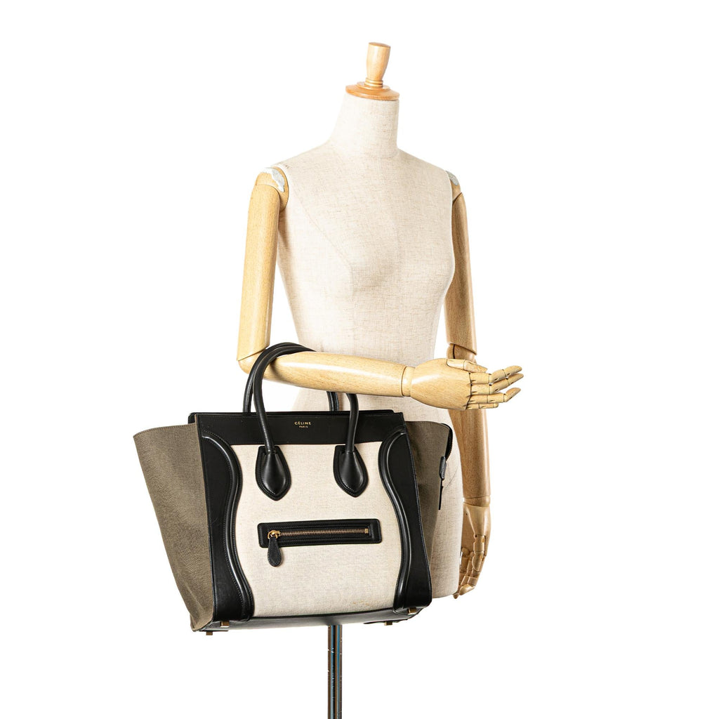 Celine Mini Canvas Tricolor Luggage Tote