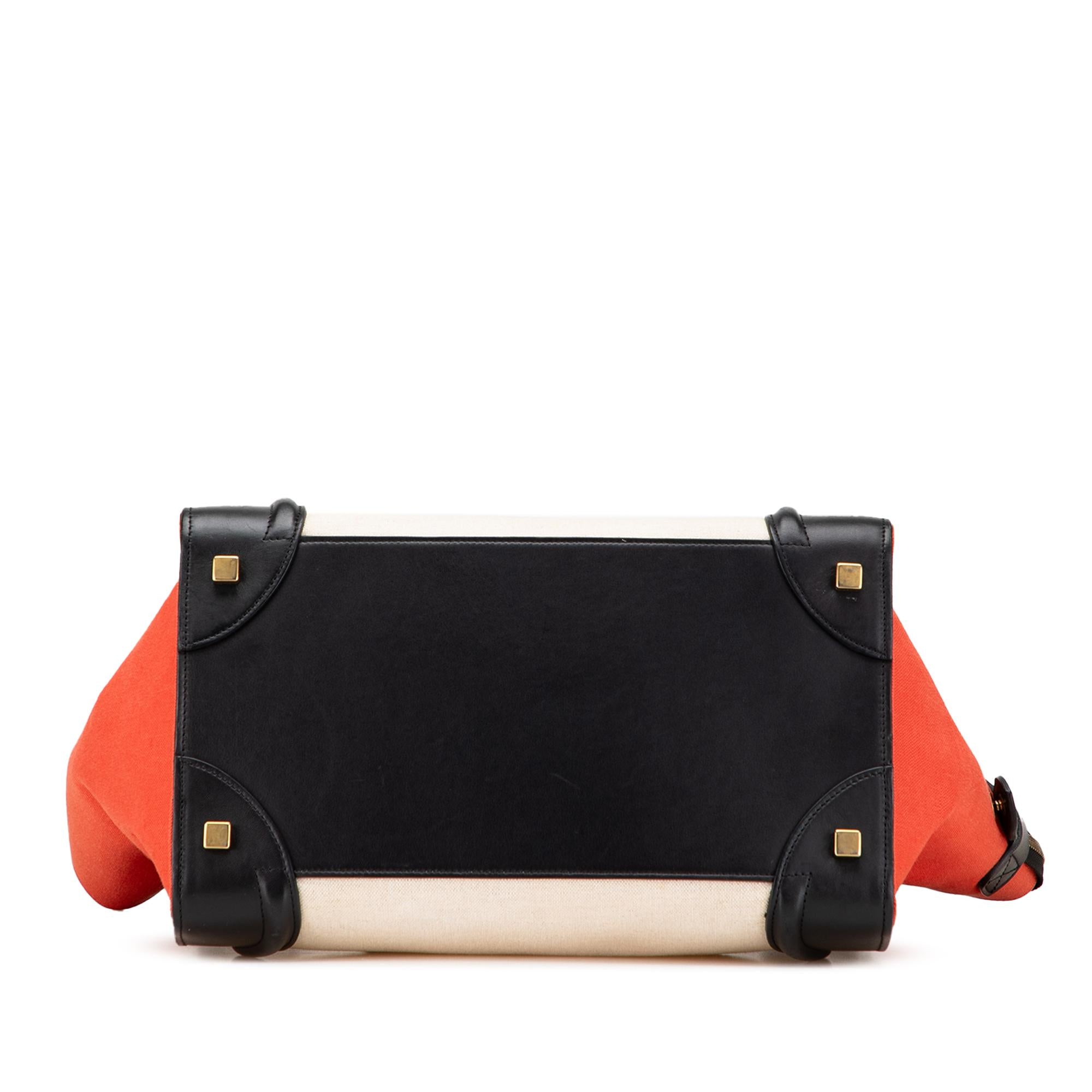 Celine Mini Canvas Tricolor Luggage Tote