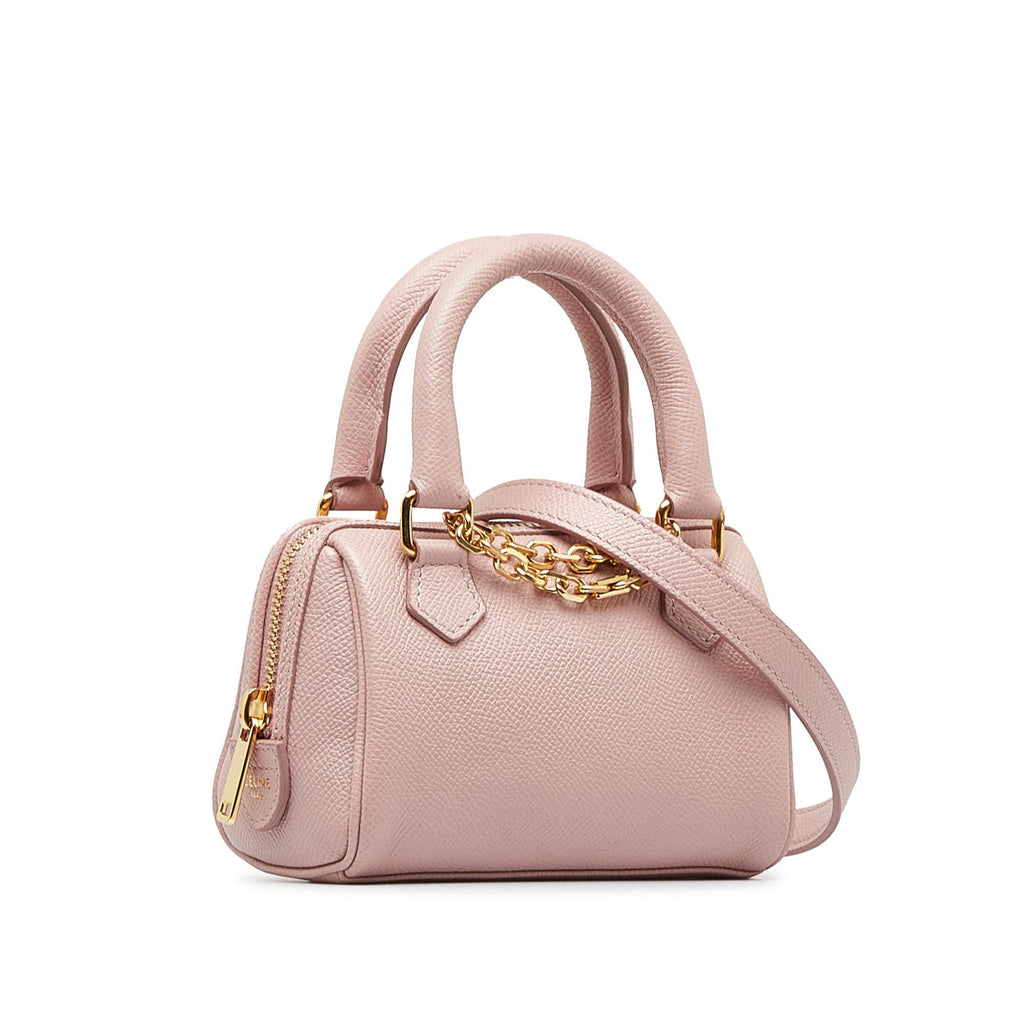 Celine Mini Grained Leather Chain Boston (SHG-yreiBz)