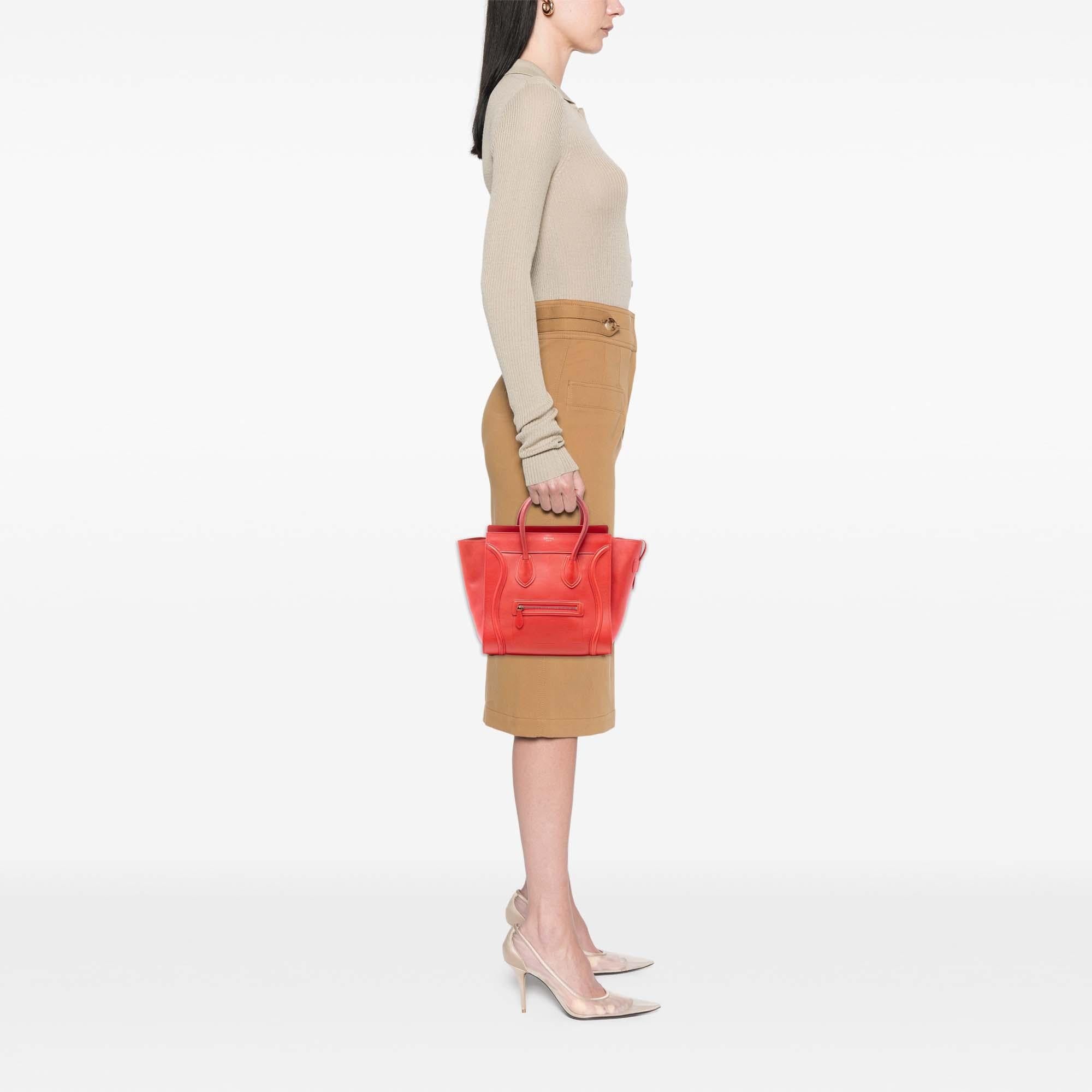 Celine Mini Leather Luggage Tote