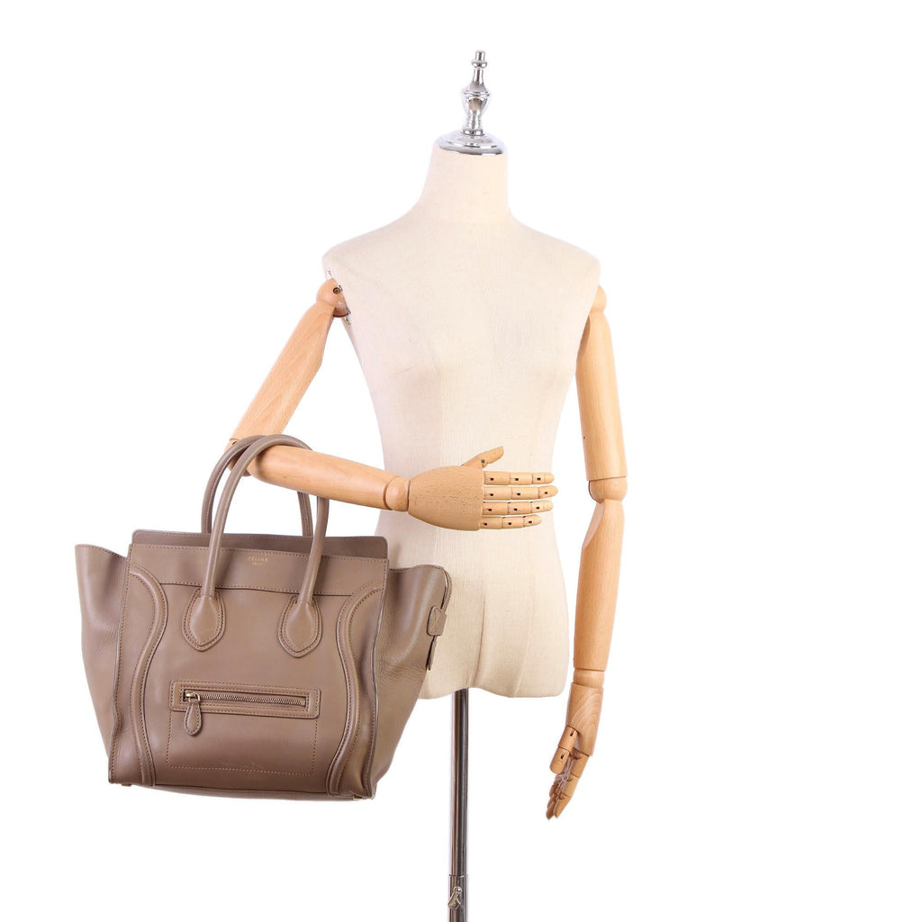Celine Mini Luggage Leather Tote Bag (SHG-t5F2Hb)