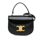 Celine Mini Shiny Calfskin Besace Clea Satchel (SHG-au1NfF)