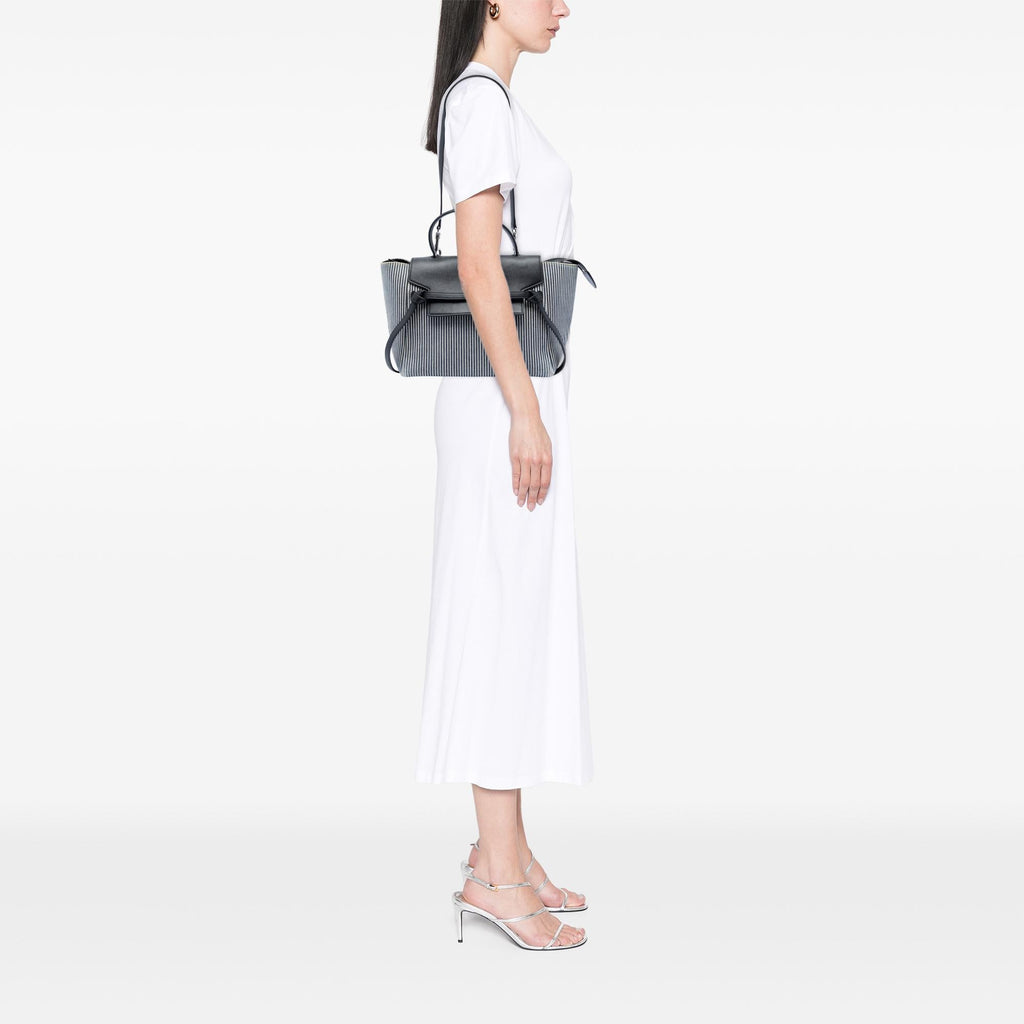 Celine Mini Striped Canvas and Leather Belt Bag
