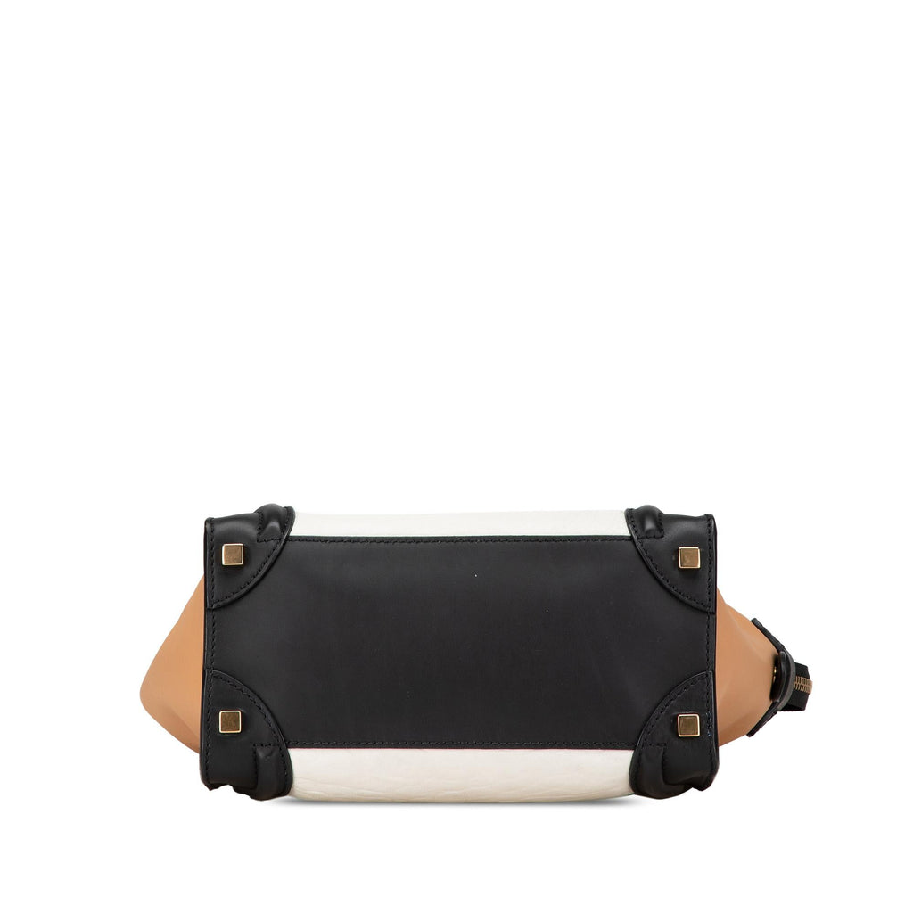 Celine Mini Tricolor Leather Luggage Tote
