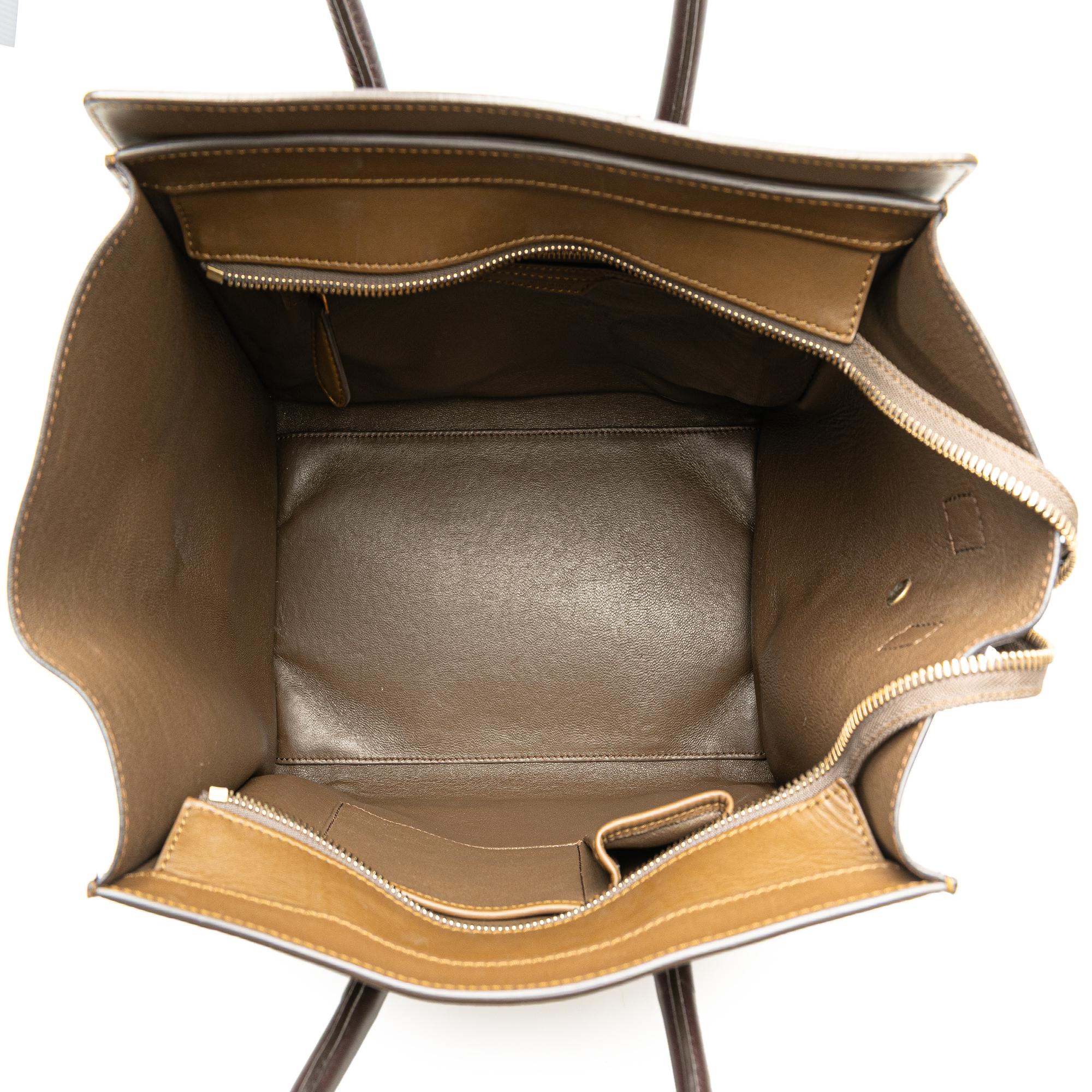 Celine Mini Tricolor Leather Luggage Tote