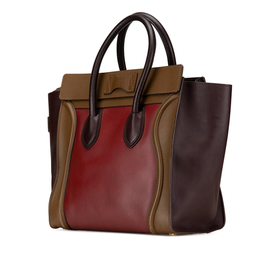 Celine Mini Tricolor Leather Luggage Tote