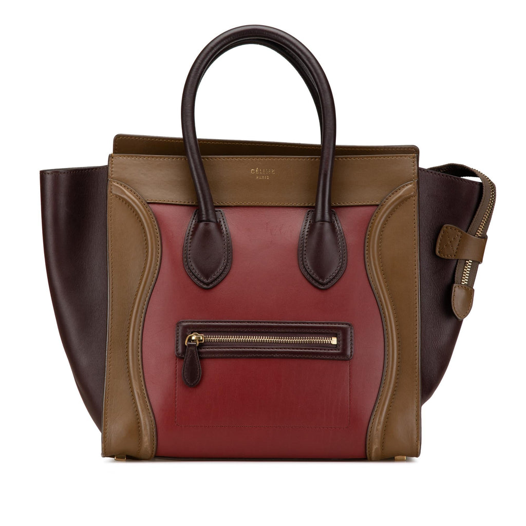Celine Mini Tricolor Leather Luggage Tote