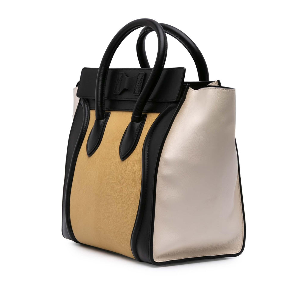 Celine Mini Tricolor Leather Luggage Tote