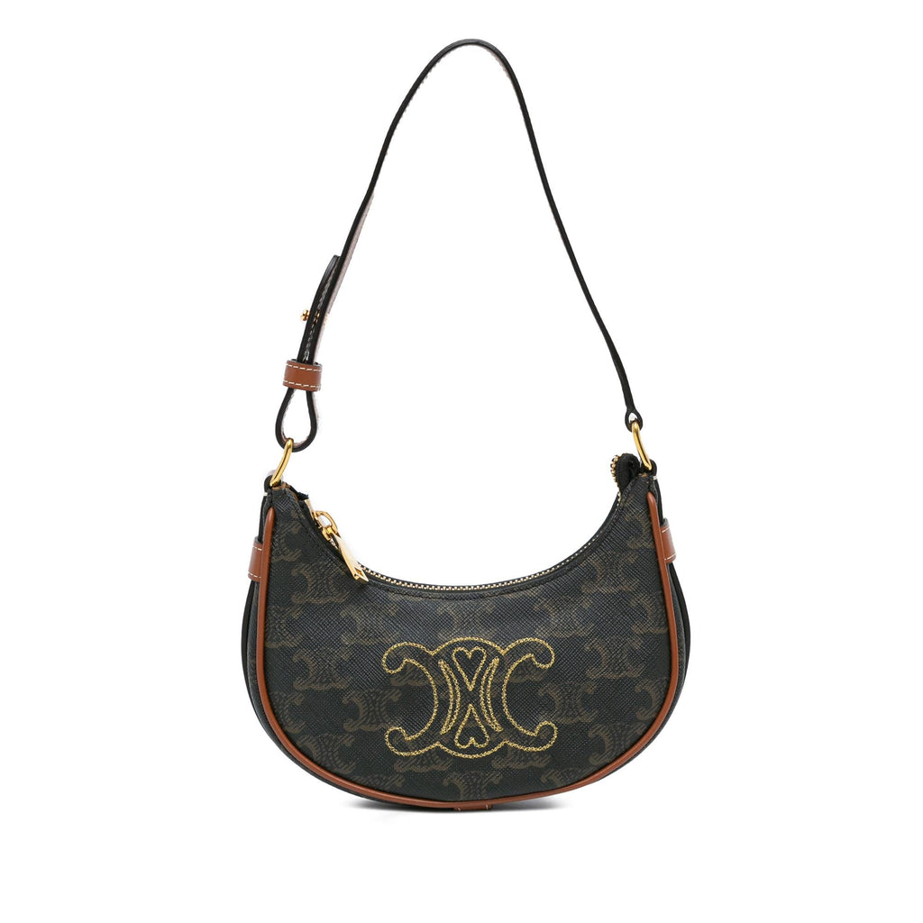 Celine Mini Triomphe Coated Canvas Ava Shoulder Bag