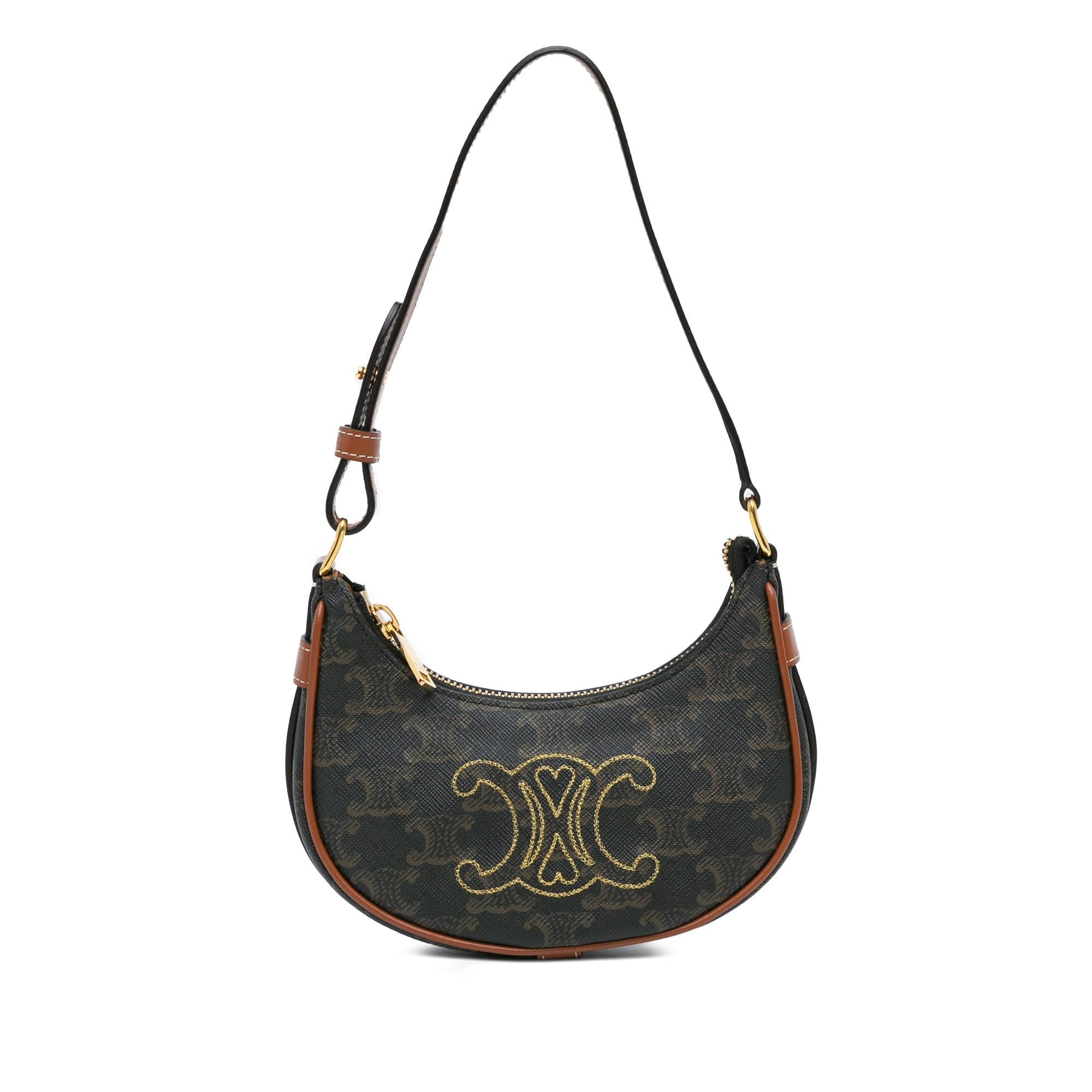 Celine Mini Triomphe Coated Canvas Ava Shoulder Bag