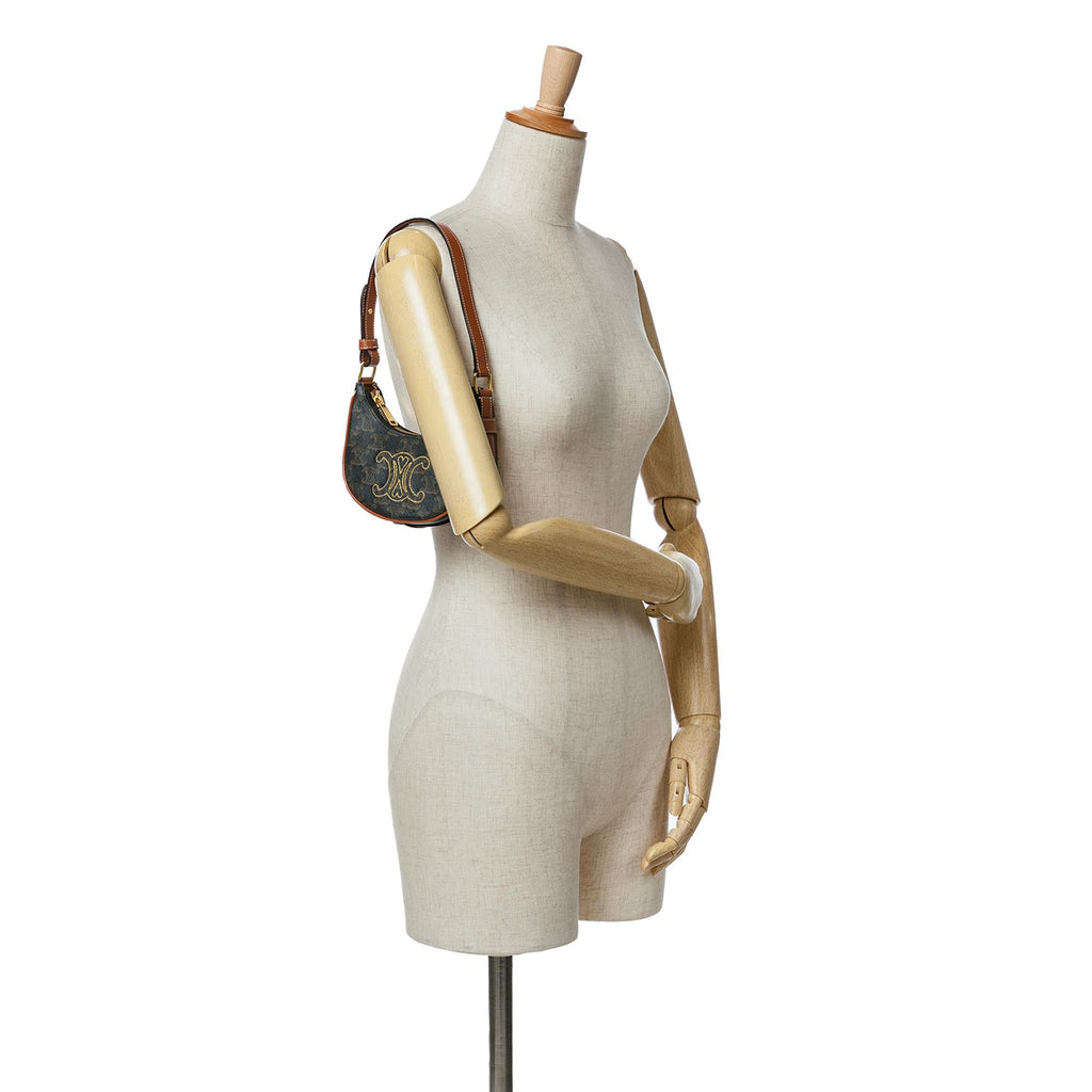 Celine Mini Triomphe Coated Canvas Ava Shoulder Bag